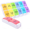 AM PM Pill Organizer 2 Mal am Tag, SZREDU Pille Box 7 Tage, abnehmbare tägliche Medizin Pill Organizer, große Pillen Fälle Organizer 7 Tage, scharfe Ergänzung Boxen und Organizer 2 Mal am Tag