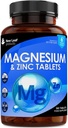 Magnesium-Ergänzung Magnesium und Zink-Ergänzung (6 Monate Versorgung) Hohe Absorption Magnesium & Zink - Muskeln Knochen & Gesunde Immunfunktion - Vegan, Non-GMO, Gluten-Free - 365 Small Tablets