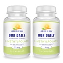 UND GIVE US TODAY UNSERE DAILY L-Methylfolat 15mg (2 Flaschen) - 180 Kapseln - Professional Strength Active Methyl Folate - 5-MTHF Supplement - Non GMO, Glutenfrei, Keine Füllstoffe