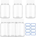 Sibba Klare Pille Flasche 6 Stück Leere Medizin Organizer 30ML Jar Pulver Box Speicher Transparente Reagenzbehälter Kunststoff Dispenser Leak Proof Caps Aufnahme für Toiletten Counter Labels