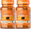Puritan's Pride Premium Lutigold Lutein Carotenoid 20mg mit Zeaxanthin für Männer und Frauen, Nahrungsergänzung für Augengesundheit Unterstützung, 8 Monate Versorgung, 120 Easy-to-Swallow Softgels, 2 Pack