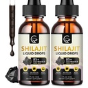 (2-Pack) Supplément liquide biologique chilajit pur himalayen haute puissance, goutte de résine Shilajit pour les hommes et les femmes, Max Potency 85+ Nettoyez les minéraux traces et l'acide fulvic pour l'énergie, le métabolisme et le soutien immunitaire