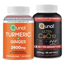 Qunol CoQ10 & Kurkuma: Kurkuma, 2400mg, 105 Kapseln & Ultra CoQ10 100mg, 90 Softgele