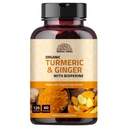 Turmeric Ginger mit schwarzem Pfeffer & Ginger 1000 mg 120 Kapseln | Kurkuma und Ingwer Ergänzung mit 95% Curcuminoide | Extra Strength Supplement| Joint Support Supplement | Non-GMO - 120 Kapseln