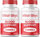 (2 Pack) Vital Glyc Capsules - Official Blood Support Formula, Vital Glyc Blood Vessel Cleaner, Vital Glyc Glyco Optimizer Pills, unterstützt Gesamtgesundheit & Wellness, Vital Glyc Powder (120 Kapseln)