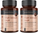 pureclinica Fermented CoQ10 300mg x 180 Tabletten (2 Flaschen von 90 Tabletten) - 6 Monate Versorgung. Nicht GMO, USP Grade. mit Vitamin C & Schwarz Pfeffer Extrakt zur Absorption hinzugefügt.