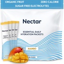 Nectar Hydration Packets - Elektrolyte Pulverpackets - Sugar Free & 0 Calorie - Organic Fruit Liquid Daily IV Hydrate Sticks für Dehydratation Relief & Rapid Rehydration (Mango 18 Pack)