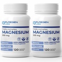 Puregen Labs Triple Magnesium Complex 300mg Magnesium Glycinat, Malat, & Citrate [High Absorption] Insgesamt 240 Veg Kapseln | Keine schädlichen Additive | Non-GMO, NO Gluten und Dairy | Made in USA