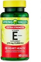 Spring Valley Extra Strength Vitamin E D-Alpha Softgels, 670 mg (1.000 IU), 60 Zähler