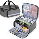 CURMIO Pill Bottle Organizer Aufbewahrung, Medication Lock Box für Pill Organizer und medizinische Versorgung, Grau (gemaltes Design)