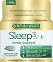 Nature's Bounty Stress Support Plus Melatonin, Sleep3 Maximale Stärke 100% Drug Free Sleep Aid, Nahrungsergänzung mit Ashwagandha, Time Release Technology, 10mg, 56 Tri-Layered Tablets