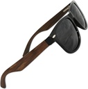 Occhiali da sole polarizzati per gli uomini e le donne, Glare-Free, 100 Percentuale Uv Blocking (100 Percentuale Real Ebony Wood Sides con Indistruttibile Tr90 Plastic Front)