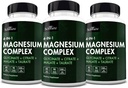 BioSchwartz Magnesium Complex Supplement (3 Pack) 350mg Magnesium Glycinat Citrat Malat und Taurat Pro Servieren für gesunde Nerven Muskeln Herz Schlafunterstützung (Vegan, Glutenfrei, Non-GMO)
