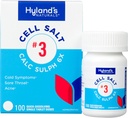Hyland's Cell Salt No. 3 Calc Sulph 6X Tablets, Kaltes Relief, Natürliches homöopathisches Relief von Kalten, Sore Throat, Akne, Schnellauflösende Tabletten, 100 Zähler