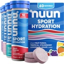 Nuun Sport Elektrolyt Tablets mit Magnesium, Kalzium, Kalium, Chloride & Natrium, Gluten Free & Vegan, Gemischte Flavors, 4 Packung (40 Portionen insgesamt)