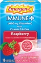 Emergen-C Immune+ Vitamin C 1000mg Pulver, Plus Vitamin D Und Zink (Raspberry Flavor), Immununterstützung Nahrungsergänzungsmittel Fizzy Drink Mix, Antioxidantien & Elektrolyte, 0.32 Unze (Pack von 10)