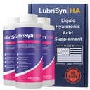 Lubrisyn Acide hyaluronique supplément articulaire oral – Formule HA liquide pour les humains – favorise le soutien, la mobilité, la flexibilité, l'hydratation et la fonction saine pour les hommes et les femmes – original 3 x 11.5oz
