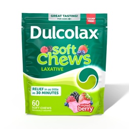Dulcolax Saline Laxative Weichkäse, Sanfte Verstopfung Relief, Mischbeeren Geschmack, Magnesium Hydroxide 1200 mg, 60 Count