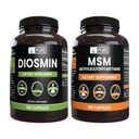 PURE ORIGINAL INGRÉDIENTS Diosmin et MSM Bundle, 365 Capsules Chaque, Pas de Magnésium ou de Rice Filters, Toujours Pure