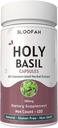 Capsules Saintes Feuilles de Basilic 500mg.Concentré 10:1 Extraire Ocimum tenuiflorum Supplément à base de plantes.
