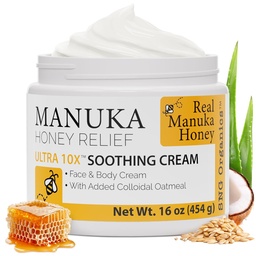 Super Natural Goods Manuka Honey Cream (16oz) – Hydrating Lotion für alle Hauttypen Geeignet für Kinder und Erwachsene | Moisturizing Body Cream mit Real Manuka Honey Aloe Vera Juice und Kakaobutter