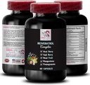 Natürliche Inhaltsstoffe - RESVERATROL COMLEX - Berry Benefits, Nährstoff-Boost, Energizing Support, Granatapfel Energie, Acai Berry Energy, Tägliche Unterstützung, Hydration Balance 1 Flasche 60 Kapseln