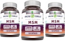Formules étonnantes MSM (Methylsulfonylméthane) Supplément $ 2000 Mg par portion $ Capsules $ Non-GMO $ Sans gluten $ Fabriqué aux États-Unis (3 Pack, 120 Compte)