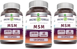 Erstaunliche Formeln MSM (Methylsulfonylmethan) Supplement | 2000 Mg Per Serving | Kapseln | Non-GMO | Gluten Free | Made in USA (3 Pack, 120 Count)
