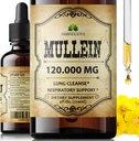 HERBALICIOUS Mullein Tropfen für Lunge – Bio Lung Cleanse Supplement mit Mullein Leaf Extract (Verbascum Thapsus) – Vegan, Non-GMO Liquid Formula – 4 Fl Oz