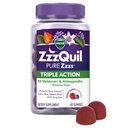 ZzzQuil PURE Zzzs Triple Action, Melatonin Gummies, Melatonin 6mg, 3X Melatonin, Schlafhilfe mit Ashwagandha, Calm Mood, Antioxidant Action, Schlafhilfen für Erwachsene, 60 Schlafgummis
