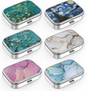 Pille Box 2 Kompartment kleine Pille Fall,Portable für Tasche oder Geldbörse Pille Organizer Pille Container Halter, um Vitamine, Medikamente, Fischöl und Nahrungsergänzungen (6PCS)