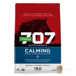 Formel 707 Calming Equine Supplement 20LB Tasche – 160 Servierungen – Angsthilfe und verbesserter Fokus für Pferde – L-Tryptophan, Thiamin & Magnesium