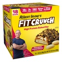 FITCRUNCH Snack Size Protein Bars, 6-Layer Baked Bar, 3g Zucker & Soft Cake Core (18 Bars, Peanut Butter)