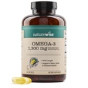 NatureWise Ultra Omega 3 Fish Oil 2200 mg - Triglycerid Form - Lemon Flavor - Wild-Caught Fish Oil + EPA & DHA - Unterstützt Gehirn & Herz Gesundheit - Burpless, Non-GMO - 180 Softgels[3-Monat Versorgung]