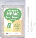 00 Leere Vegan Kapseln mit 2 Micro Spoons - 1000 Zähler leere vegetarische Kapsel - Leere Pillen Kapseln für Pulver Ergänzungen