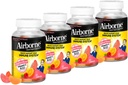 Airborne 750mg Vitamin C Immununterstützungsergänzung für Erwachsene, sortierte Frucht Geschmack, Glutenfreie Crafted Blend mit leistungsstarken Antioxidantien Vitamine A C & E, 42 Gummi (4 Pack)