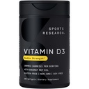 Sport Research® Vitamin D3 4000 IU mit Kokosnuss-MCT-Öl - doppelte Stärke Vitamin D-Ergänzung - Glutenfrei · Non-GMO · Soy Free - 360 Count Softgels