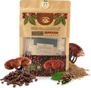 VOS GANOLUCIDUM - 100% Bio Reishi Kaffee, 2 in 1 Reishi Pilz mit Kaffee, 5 Beutel, Große Verkostung, Pilz-Ergänzung, Unterstützung für Energie &amp; Immunität Beilage (0.7 oz je)