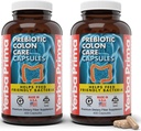 Yerba Prima Prebiotic Colon Care Capsules, 400 Caps (Pack von 2) - Fünf Formen der Nahrungsfaser-Ergänzung - Gesunde lösliche und unlösliche Fasern für Regularität & Verdauungsunterstützung