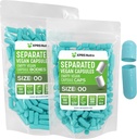 XPRS Nutra Vegan Größe 00 Getrennte Kapseln - 100 Count Premium Leer Kapseln Getrennt in Taschen - 00 Pillen Leer für DIY Ergänzung Füllung (Aqua)