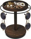 Sonnenbrillen Organizer 360° drehbare Brillenhalter Stand mit Wood Tray und Base, Eye Glass Display Rack für mehrere Sonnenbrillen Speicher für Tischkleider Nachttisch