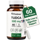 PRISTINE'S Tudca 500MG Liver Support & gereinigte Bile Salts Supplement Kapseln - 60 Tage Versorgung - Gallbladder Liver Organ & Digestion Detox und saubere Unterstützung Supplement - Gluten Free Non GMO