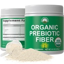 Bio-Prebiotic Fiber 3-in-1 Vegan-Pulver für Gut Health. USDA Organic Raw Whole Food Plant Based Prebiotics Digestive Supplement mit Bio Inulin (Jerusalem Artichoke), Acacia Fibers, SunFiber