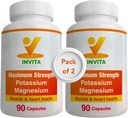 Invita Kalium-Magnesium-Ergänzung (180 Kapseln) Hohe Absorption Kalium-Magnesium-Komplex mit Aspartat & Chloride - Unterstützt Herz-Kreislauf-, Muskel- & Nerven-Gesundheit - Nicht GMO & Glutenfrei