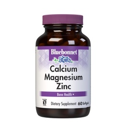 Bluebonnet Nutrition Calcium Magnesium Zink Plus Vitamin D3, 1000 mg Calcium, 500 mg Magnesium und 15 mg Zink, 400 IU Vitamin D3, Für starke gesunde Knochen*, Glutenfrei, Dairy-Fee, 60 softgel
