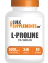 BulkSupplements.com L-Proline Kapseln - Aminosäure Supplement, L-Proline 2000mg, Proline Supplements - Glutenfrei, 4 Kapseln pro Servieren, 240 Zähler (Pack von 1)