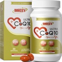 CoQ10 200mg Softgels für Herzgesundheit, Leistungsstarke Antioxidantienergänzung für Gefäßgesundheit, Energieproduktion, hohe Absorption CoQ10 Nahrungsergänzungsmittel, 30 Softgels