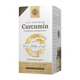 Solgar Full Spectrum Curcumin - 90 LiCaps - Überlegene Absorption - Gehirn, Gelenk- und Immungesundheit - Non-GMO, Vegan, Glutenfrei, Molkefrei - 90 Servierungen