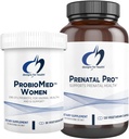 Designs for Health Prenatal & Probiotic Bundle - Prenatal Pro (180 Kapseln) Pränatal Multivitamin mit Folat und Chelat Mineralien & ProbioMed Frauen (30 Kapseln) Gut Health & Vaginal Probiotic