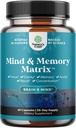 Matrix Nootropic Brain Ergänzung für Gedächtnis und Fokus Enhancement - Vitamine für psychische Gesundheit & Clarity - Kognitiver Komplex für Erwachsene aller Altersstufen Vitalität - 60 Kapseln